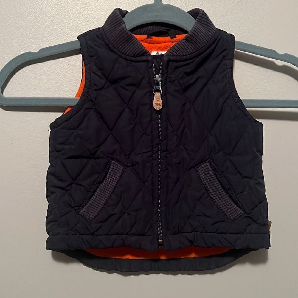 Baby Gap Navy Fleece Lined, Quilted Vest Size 6-12 Months